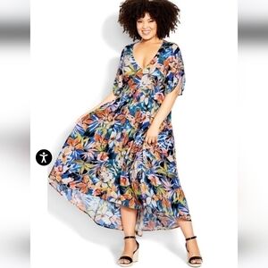 Avenue Val High-Low Print Dress